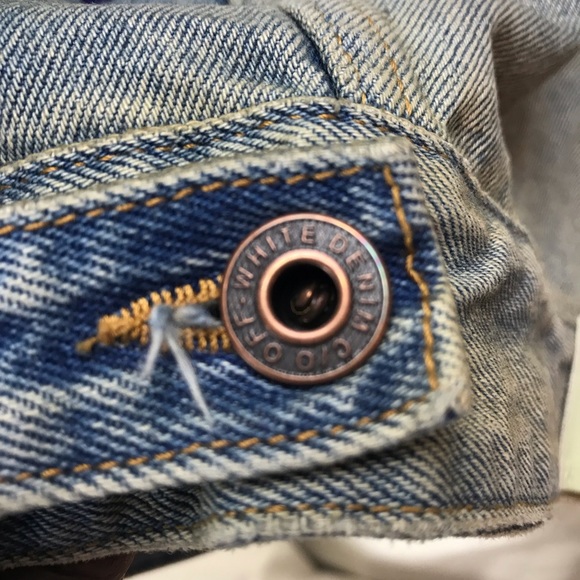 MEN’S OFF -WHITE AIRPORT TAPE DENIM JACKET MAIN LABEL VIRGIL ABLOH SZ MED - Picture 8 of 8